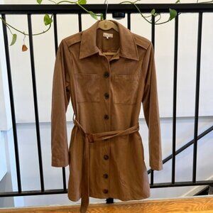 Danielle Bernstein x WeWoreWhat Suede Brown Dress